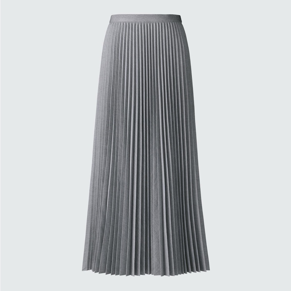 Uniqlo pleated midi skirt in grey - Picture 3 of 6